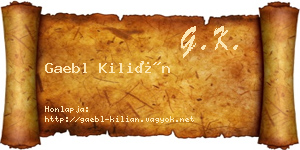 Gaebl Kilián névjegykártya